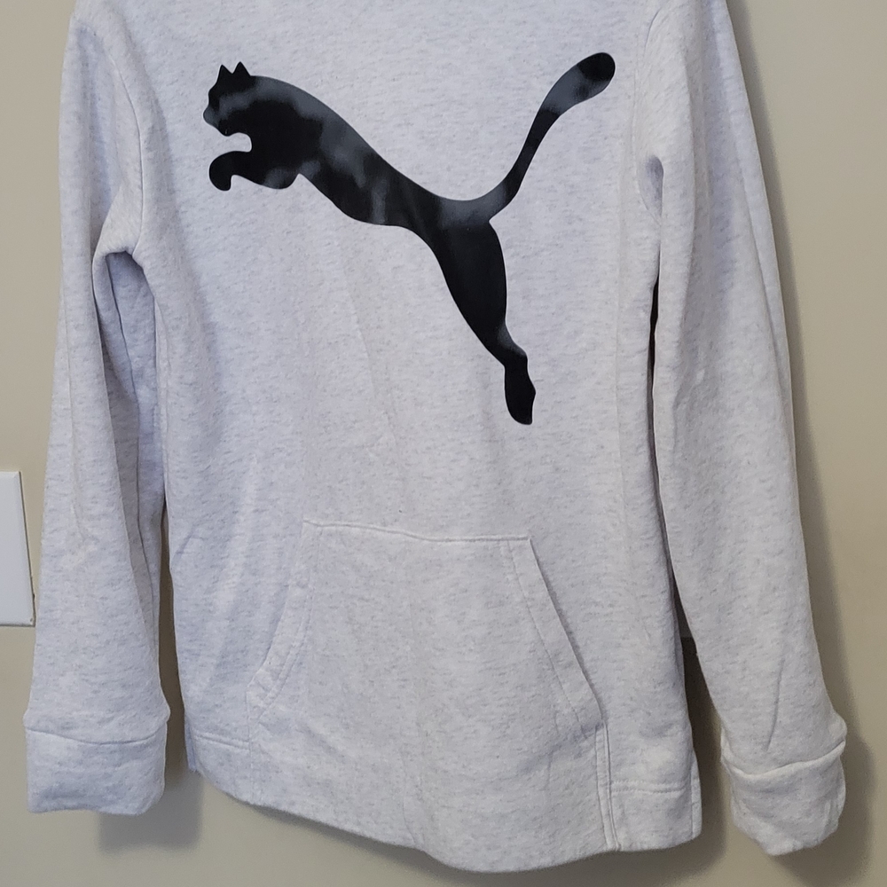 Puma Light Gray Sweatshirt with Black Cat Logo
